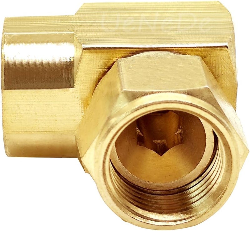 Uenede 2PCS Brass 90 Degrees Swivel Elbow Flare Fitting, 3/8 Flare Female Coupler, 3/8" Tube OD SAE 45 Degree Nut Gas Adapter Nipple Pipe Fitting Connector - Image 2